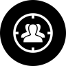 Doel, doelgroep, uitzicht, aan , midden , punt Pictogram