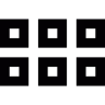 Zes, pleinen, tegels, interface Pictogram
