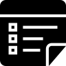 Lijst, opmerking, zwart, vierkant, interface, symbool Pictogram