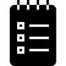 Notebook, met, lijst, zwart, interface, symbool Pictogram
