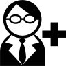 用户, 用, 眼镜, 带和增加, 签 图标