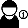 User, with, info, round, button Icon