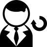 Gebruiker, met, pak met stropdas, en, opnieuw laden, pijl Pictogram