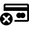 信贷, 卡, 排除, 标志, 一个交叉, 界面 图标