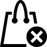 Winkelen, tas, verwijderen, interface, symbool Pictogram