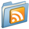 Blauw rss map, azul, rss Pictogram