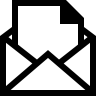 邮件, 信封里有一张纸床单在里面 图标