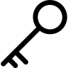 Key, thin, shape, in, diagonal, position Icon