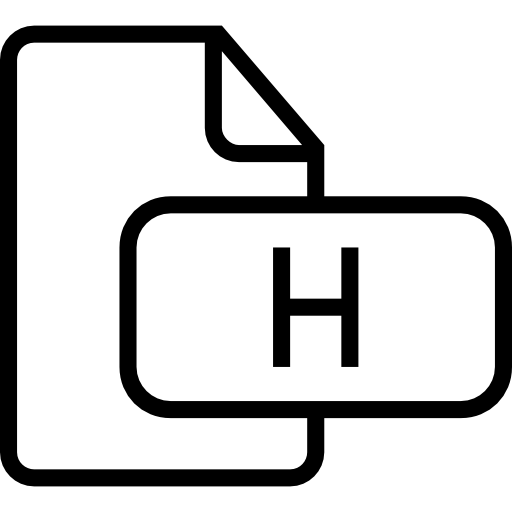 h文件, 文件概述的, 接口的象征 图标