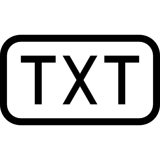 txt, file, type, rounded, rectangular, outlined, interface, symbol Icon