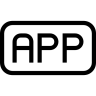 应用程序, 四舍五入, 是长方形, 概述了联系, 象征 图标