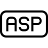 Aspbestand, ronde, rechthoekige, beschreven, interface, symbool Pictogram