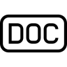 Doc, outlined, interface, symbol, of, rounded, rectangle Icon