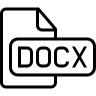 Docx, 文件, 类型, 接口标志的中风 图标