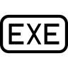 Exe的, 象征性的, 可执行的文件, 因为接口, 四舍五入矩形中概述的, 形状 图标