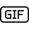 Gif, 图像, 文件, 类型, 接口标志的中风 图标