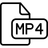 Mp4的, 文件中概述的象征 图标