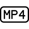 Mp4面的文件, 四舍五入矩形, 中风, 接口的象征 图标