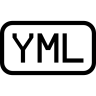 Yml, bestand, ronde, rechthoekige, beschreven, interface, symbool Pictogram