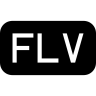 Flv, 文件, 类型, 黑, 四舍五入, 是长方形, 接口标志 图标
