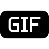 Gif, 图像, 文件黑色的圆形的, 长方形, 接口标志 图标