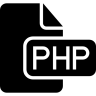 Php, programmation文件黑色的联系, 象征 图标