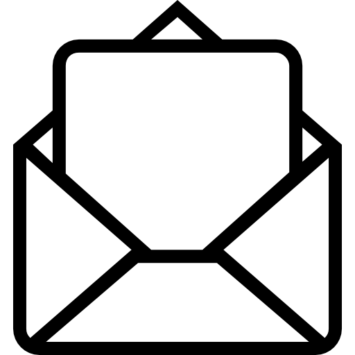 mail, envelope, opened, outlined, interface, symbol Icon