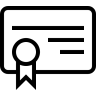 证书, 教育, 中概述的象征 图标
