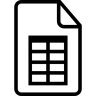文件表格概述了联系, 象征 图标