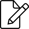 编辑, 文件, 接口标志的中风 图标