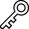 关键, 中风, 斜体符号 图标