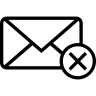 Mail, cancel, interface, symbol, of, outlined, closed, envelope, back Icon