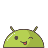 Android, robot, mobile, suasana hati, emoji, bahagia, lelucon, tounge Ikon