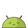 Android, robot, mobile, suasana hati, emoji, sedih Ikon