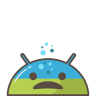 Android, robot, mobile, suasana hati, emoji, sakit, sakit, masalah Ikon