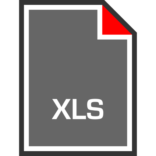 xls, 文件, 延期, 姓名 图标