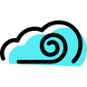 Winderig, bewolkt, bewolkt, weer Pictogram