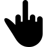 средний, палец, вверх, сигнал, из, черной, руки значок