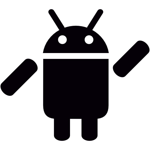 ícone o android, com, esquerda, ate