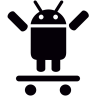 Android, di, skateboard, dengan, dua, lengan,  Ikon