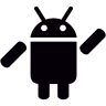 Android, dengan, kiri, lengan,  Ikon