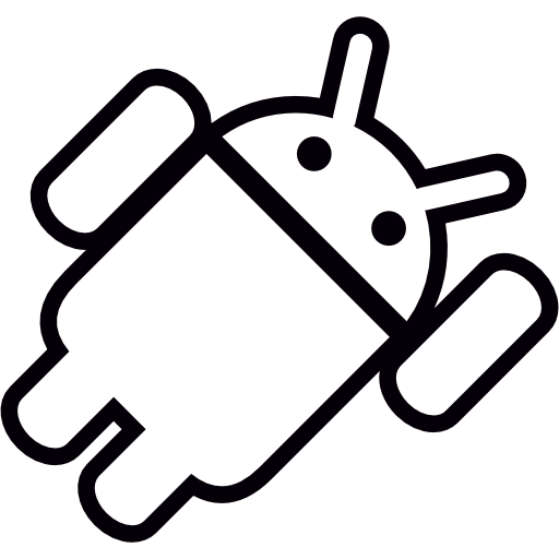 Android, с, левой, стороны, вверх значок