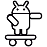 安卓, 在滑板, 用, 手臂, 指向左 图标