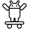 安卓, 在滑板, 用, 两者的武器,  图标