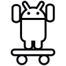 安卓, 上, 滑板, 有两个, 手臂,  图标