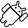 Android, с, левой, стороны, вверх значок