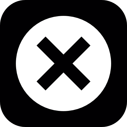 cross, sign, in, a, circle, rounded, square Icon