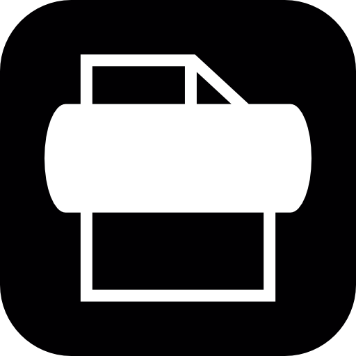 roll, and, sheet, of, paper, in, a, rounded, square Icon