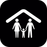 가족, 그룹, 세에서, , , 천장, 라인, 내부는 둥근, 광장 아이콘