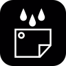Three, inks, drops, on, a, sheet, of, paper, inside, a, rounded, square Icon